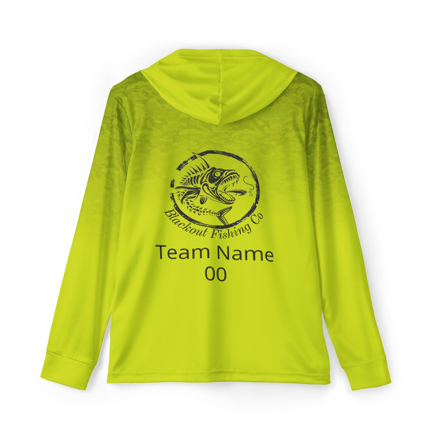 Personalized Yellow Camo Fishing Sun Hoodie - Men's Sports Warmup