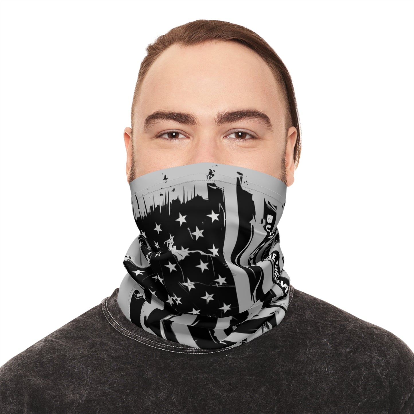American Flag Neck Gaiter (Grey) -- "Built for the Ones Who Live for the Water"