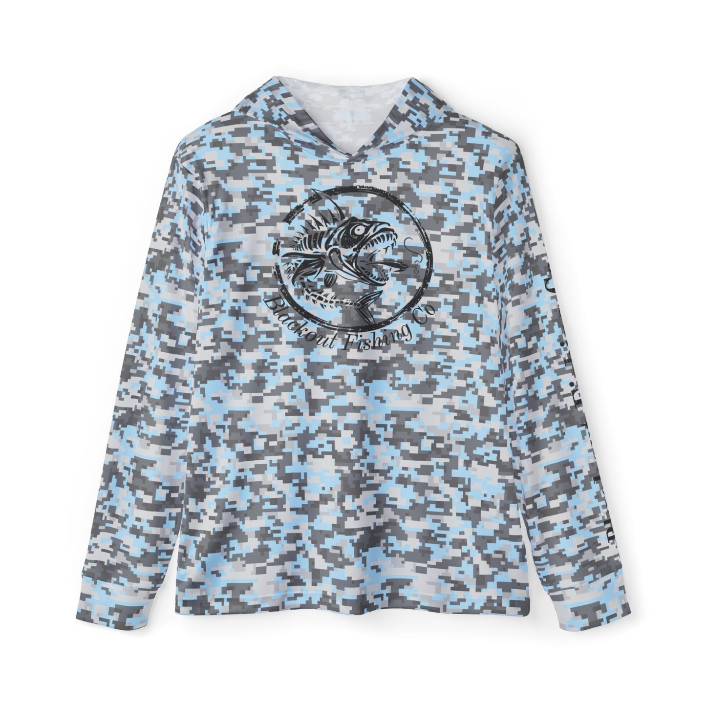 Men's Performance Fishing Hoodie — UPF 50 Quick-Dry Camo with Fish Emblem