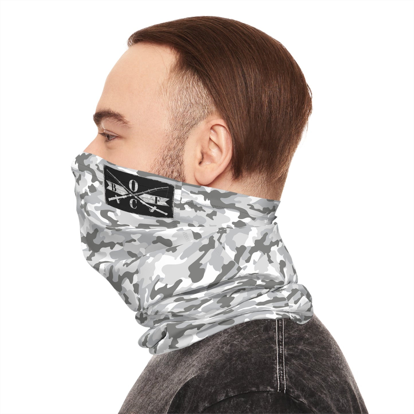 White & Gray Camo Neck Gaiter