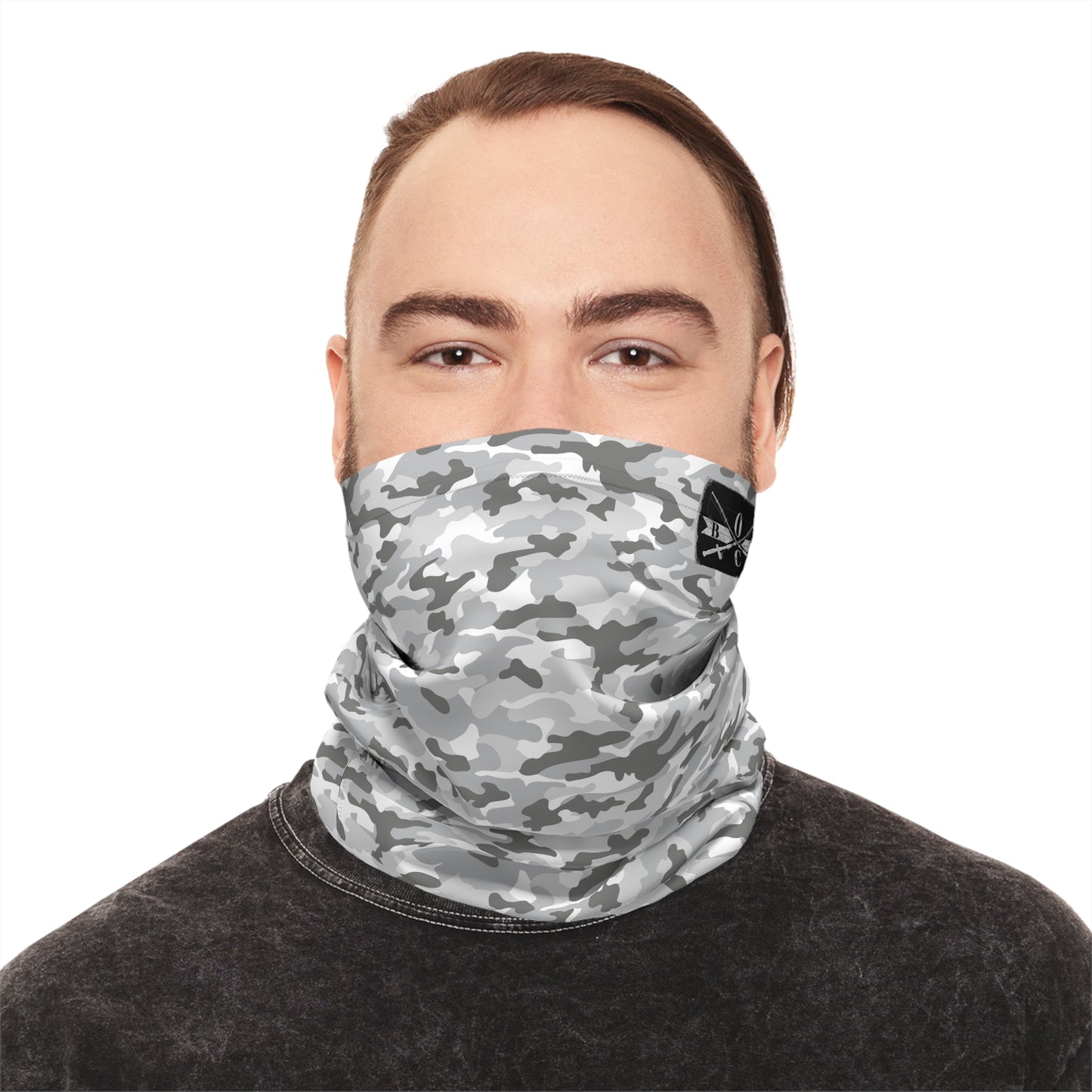White & Gray Camo Neck Gaiter