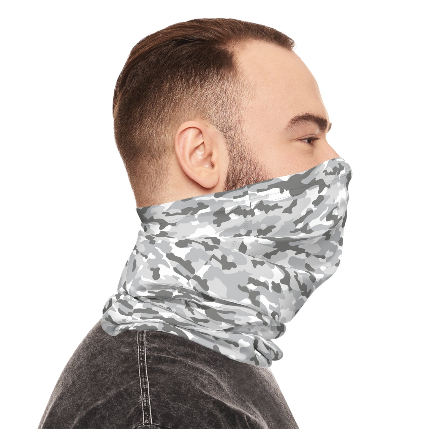 White & Gray Camo Neck Gaiter